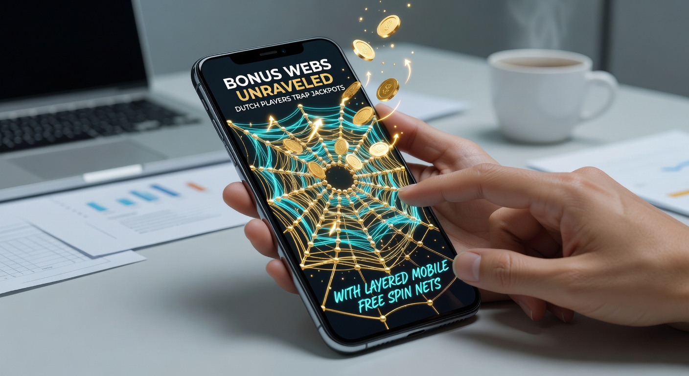 Grafiek met gestapelde bonuslagen op mobiel scherm, jackpot-meter vult op terwijl free spins draaien