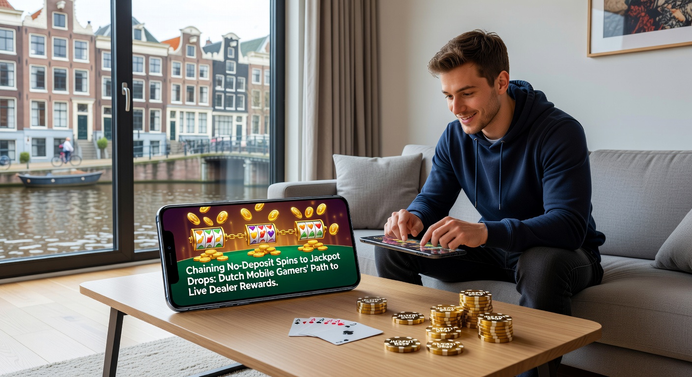 Grafiek met geketen spins die leiden tot een jackpot-drop op een Nederlands mobiel casino-platform