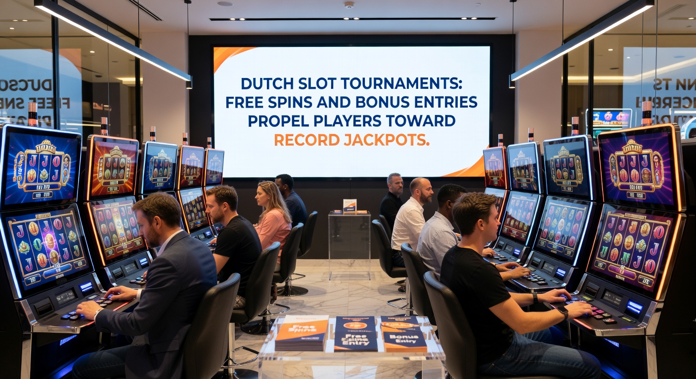Close-up van een mobiel scherm met een slot toernooi leaderboard, jackpot meter op recordhoogte en confetti-effecten bij een win