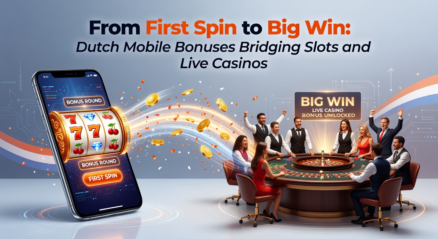 Mobiele gokkast met bonus spins die overgaan in live casino tafels op een Nederlands casino app