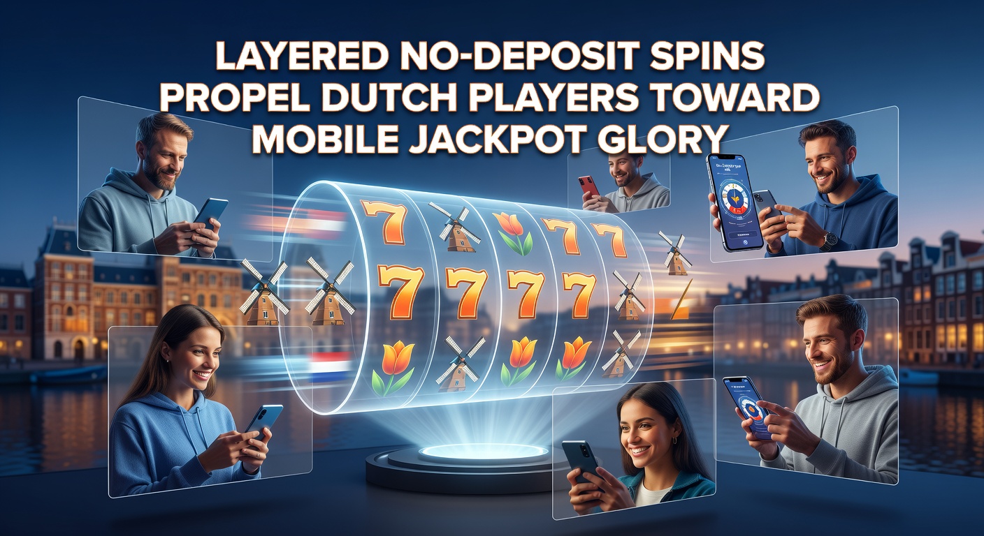 Mobiele gokkast met jackpotmeter die oploopt tijdens no-deposit spins, typisch voor Nederlandse spelers