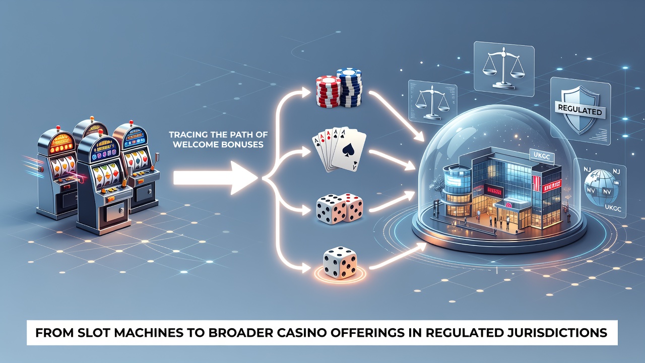 Evolutie van welkomstbonussen van speelautomaten naar bredere casino-aanbiedingen in gereguleerde markten